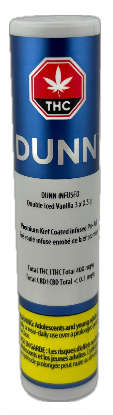 1X1.0G - DOUBLE ICED VANILLA KIEF COATED INFUSED PRE-ROLL - CASE 12 UNITS